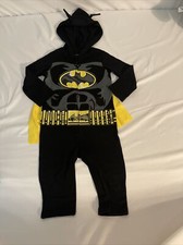 Batman Costume Pajamas Boys 18 M DC Comics Halloween Suit Cape Infants Black