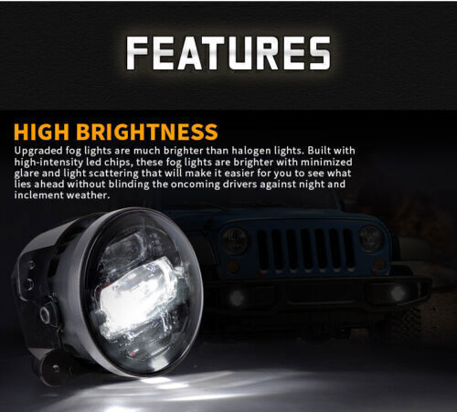 For Hummer H2 H3 2006-2010 7" inch Round LED DRL Headlights & 4" Fog Lights - Picture 7 of 16