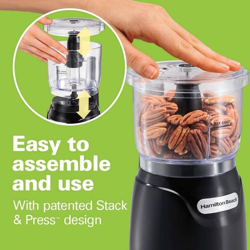 *Brandnew in the box* Hamilton 72850 Beach Stack & Press 3-Cup Chopper - Black - Picture 2 of 8