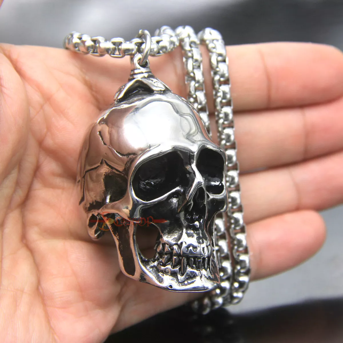 Large skull necklace deals