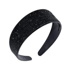 Rhinestone Headbands Sparkly Glitter Hair Band for Women Fashion Crystal Black
