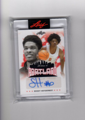 2022-23 Leaf Welcome to Portland Autographs Scoot Henderson Rookie Auto 395/776