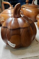 wood bowl pumpkin shape with top Halloween deco gift for kids onerment souvenir