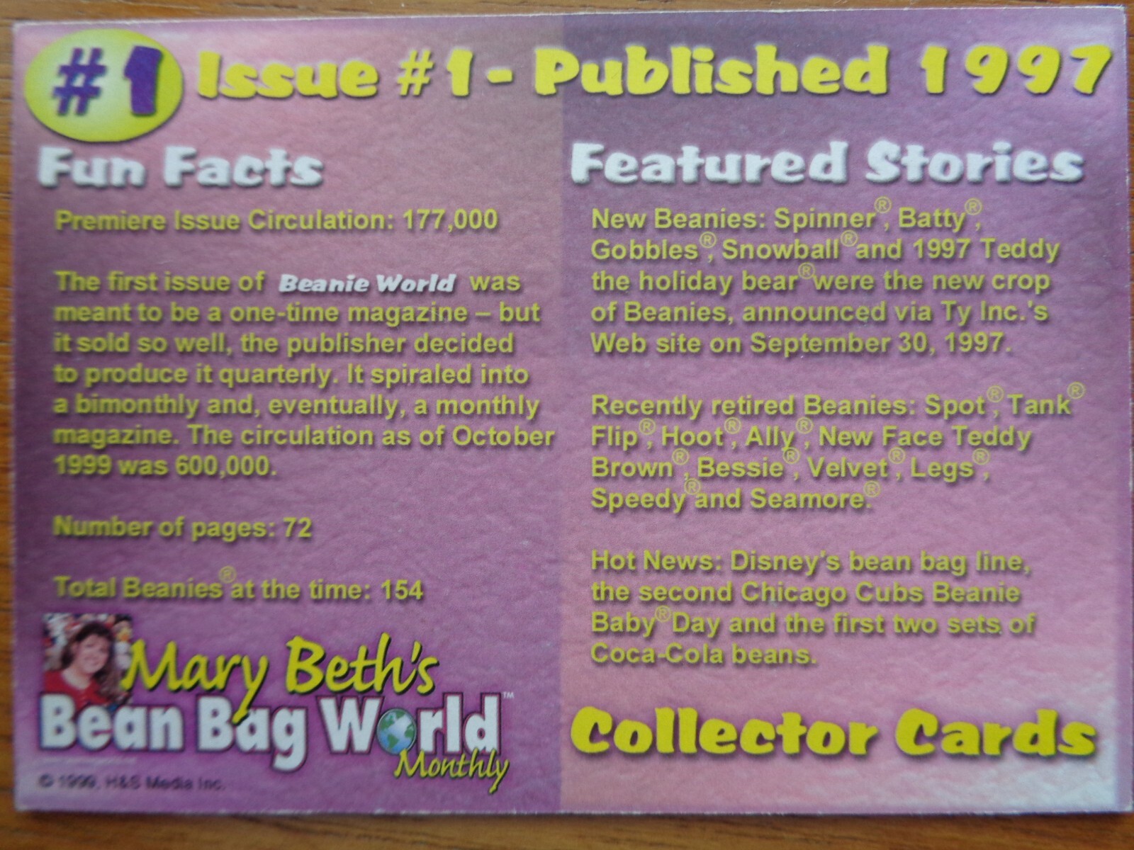 Mary Beth's Bean Bag World Mothly - Premiere Issue - Collector's Edition - #1 - Picture 2 of 2