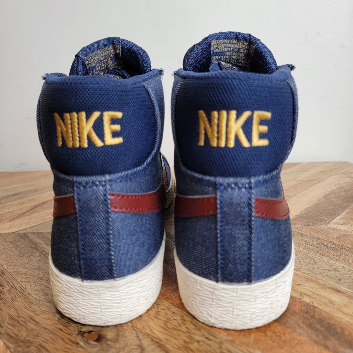 Nike SB Zoom Blazer Mid Raw Denim Blue Dark Team Red Men display picture 3