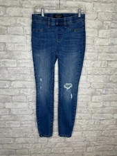 Judy Blue Jegging Jeans Pull On Size 5/27 Blue Medium Wash Distressed Skinny Fit