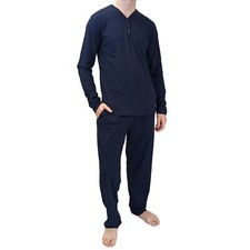 Mens Pyjamas Cotton Sets PJ's Nightwear Loungewear Pyjama Set Long Sleeve 2 pc