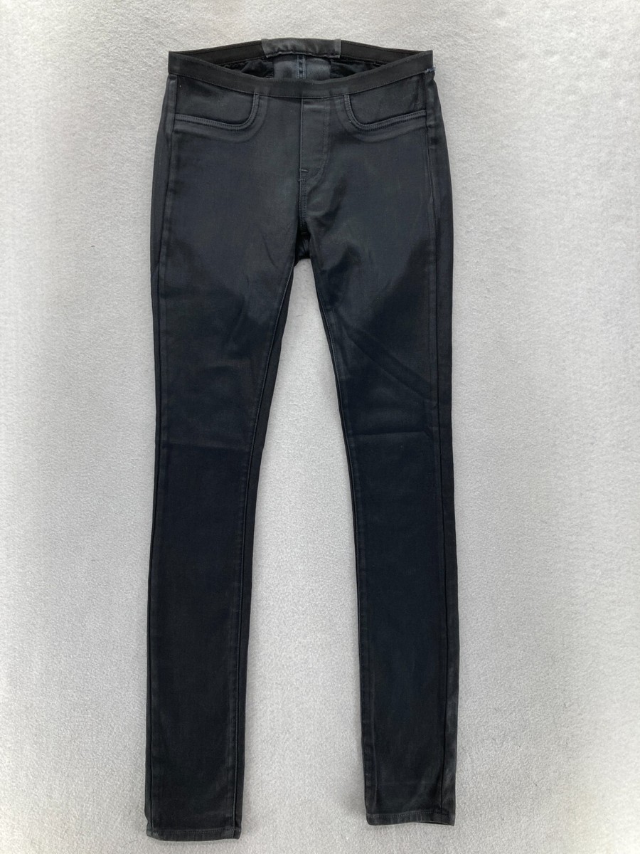 Helmut Lang Pull On Jeggings Skinny Pants Women's 26 Wax Coated