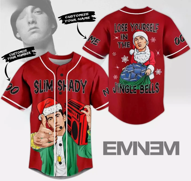 Custom Christmas Eminem Baseball Jersey Style