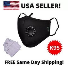 Face Mask with active Carbon Filter Breathing Valve Reusable Cycling SportCotton