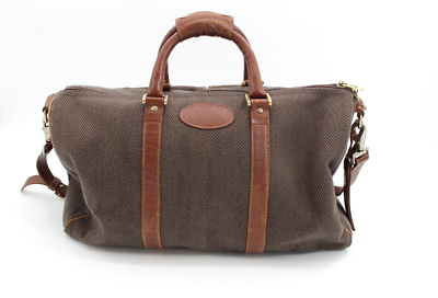 Mark Cross New York Herringbone Duffle Weekender Travel Overnight