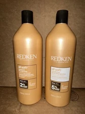 Redken All Soft Shampoo and Conditioner Duo Set 33.8oz 1 Liter-SEALED FREE SHIP!