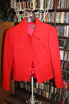 Classiques Entier Red boucle Blazer jacket Ladies size 6   (bin6)