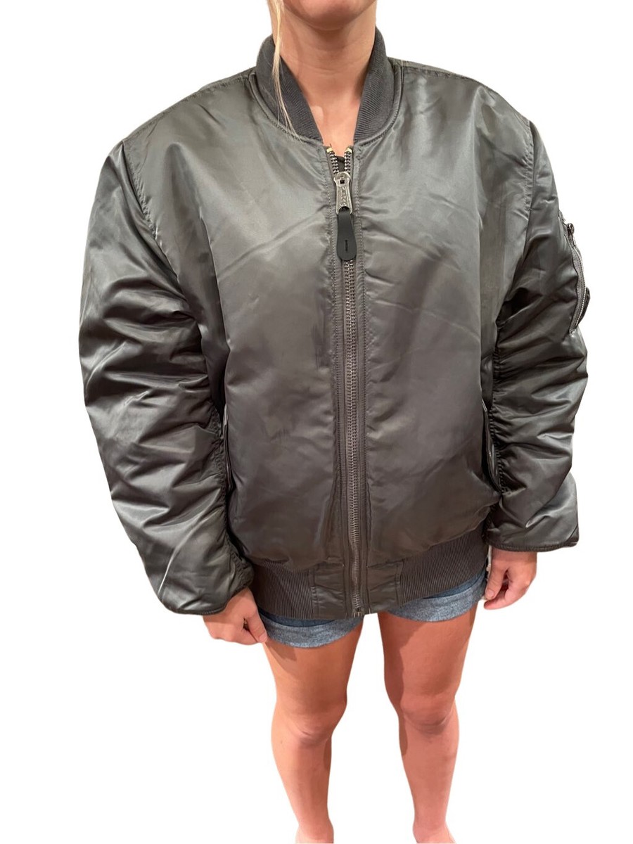 Alpha Industries Vintage Grey MA-1 BOMBER JACKET (HERITAGE Alpha Industries Vintage Grey MA-1 BOMBER JACKET (HERITAGE