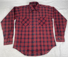 Vintage Wrangler Men  s Cotton Sanforized Flannel Shirt Size Small