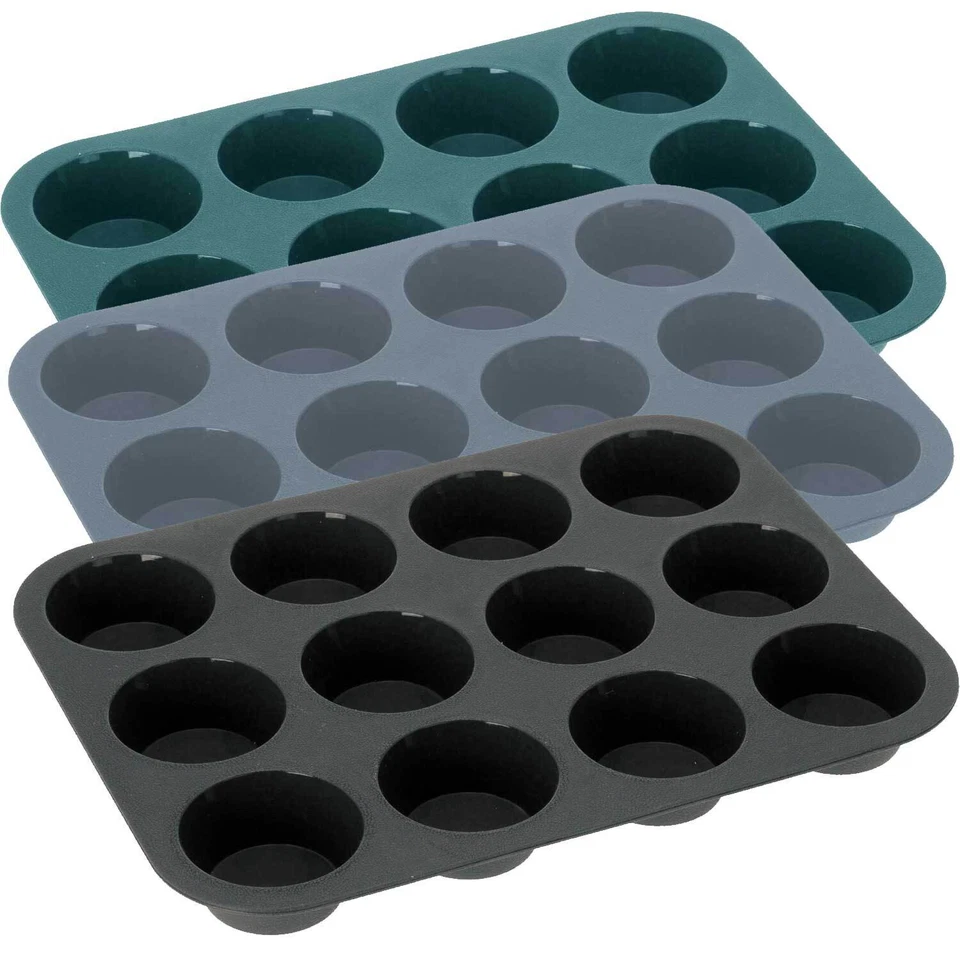 12er Premium Silikon Muffinform 12 Stück BPA-Frei Backform Dubai CupCake Brownie - Bild 2 von 4