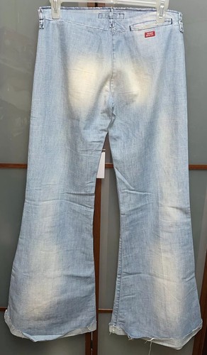 Miss Sixty 60 Vintage 90s Super Wide Flare Leg Bellbottom Blue Denim Jeans Sz 24 - Picture 2 of 8