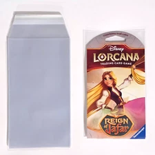 Lorcana Sleeved Booster Pack Protective Sleeves - x50 Self Sealing Clear View