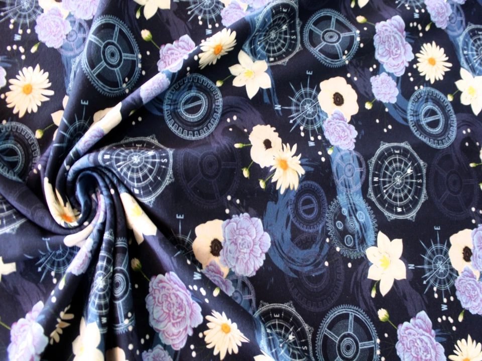 French Terry "Kompass ", (17,90 €/m),150 cm breit  - Bild 2 von 3