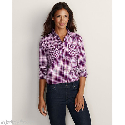 NWT Eddie Bauer Women's Stine's Favorite Flannel Purple Small