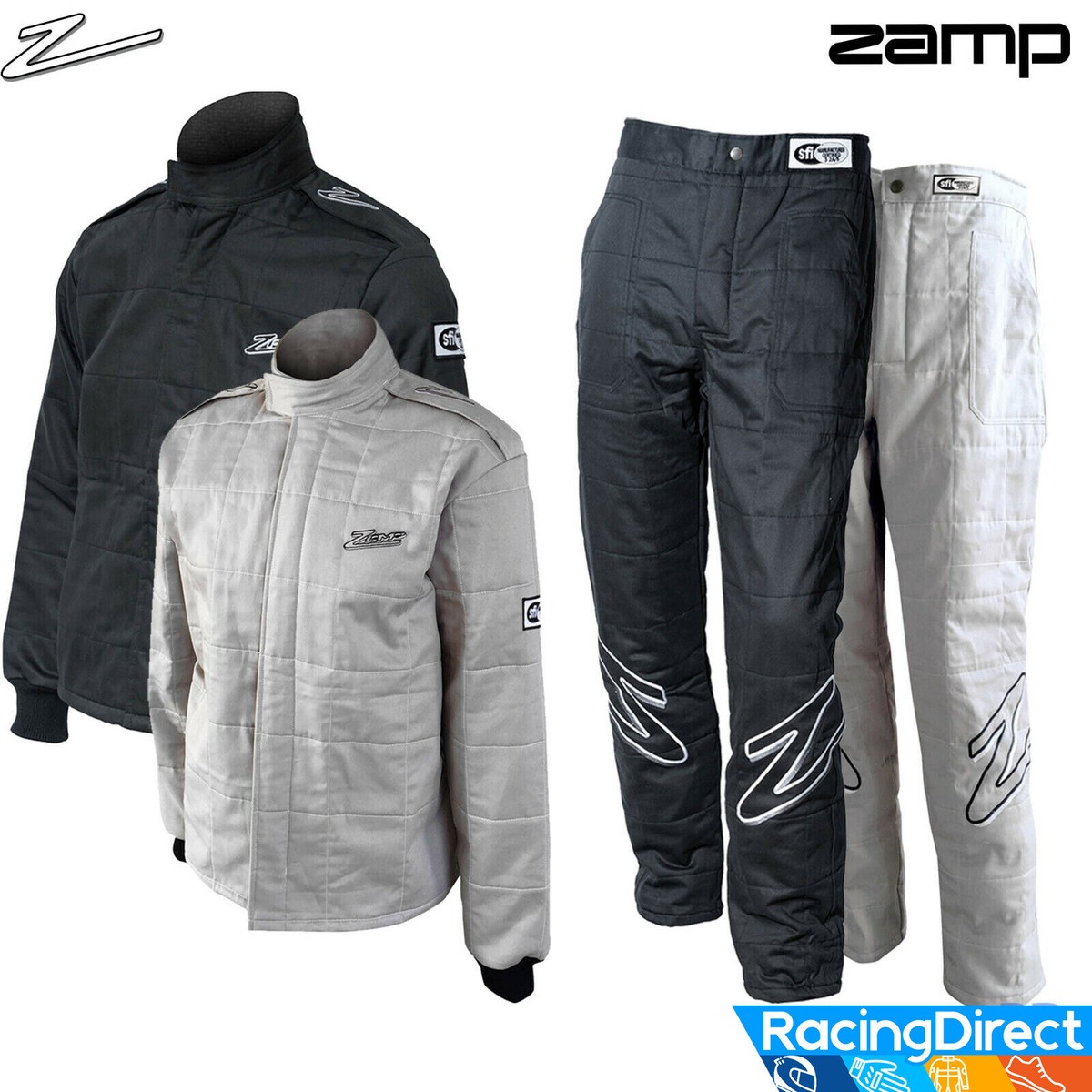 ZAMP - ZR-30 - SFI-5 Rated Auto Racing Suit - 2-Piece - Black Grey