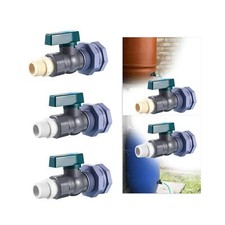 Rain Barrel Spigot 3/4inch Heavy Duty Multipurpose PVC Ball Valves Water Barrel