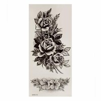 2 X Blumen Tattoo - Motive In Schwarz - Temporary Body Tattoo - SKM212 (2)