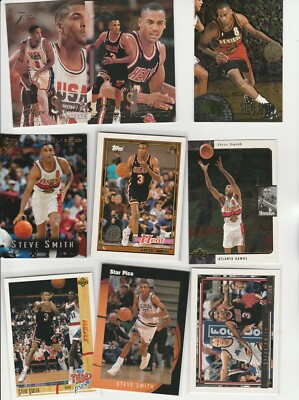 STEVE SMITH LOT (70) DIFFERENT CARDS W/ 2 INSERTS 2 1991-92 ROOKIES FLAIR METAL