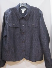 Coldwater Creek purple poly-rayon textured lightweight washable jacket XL EC