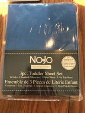 NoJo 3-Piece Toddler Sheet Set, Blue, Solid Blue Ships N 24h