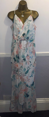 one shoulder midi dress australia Heychic Wisteria Blue Tropical Boho One Shoulder Midi Dress, AU 10