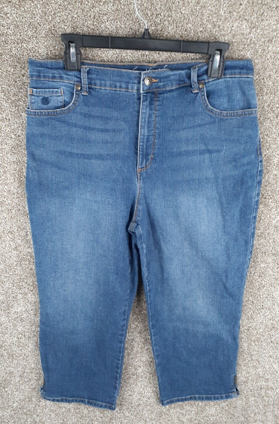 Gloria Vanderbilt Amanda Womens Stretch Denim Capri High Rise Casual Size 14