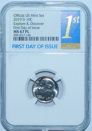 2019 D NGC MS67PL Prooflike First Day Of Issue Roosevelt Dime