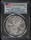 2020-S $1 American Silver Eagle PCGS MS 70 | First Strike | Emergency Issue | St