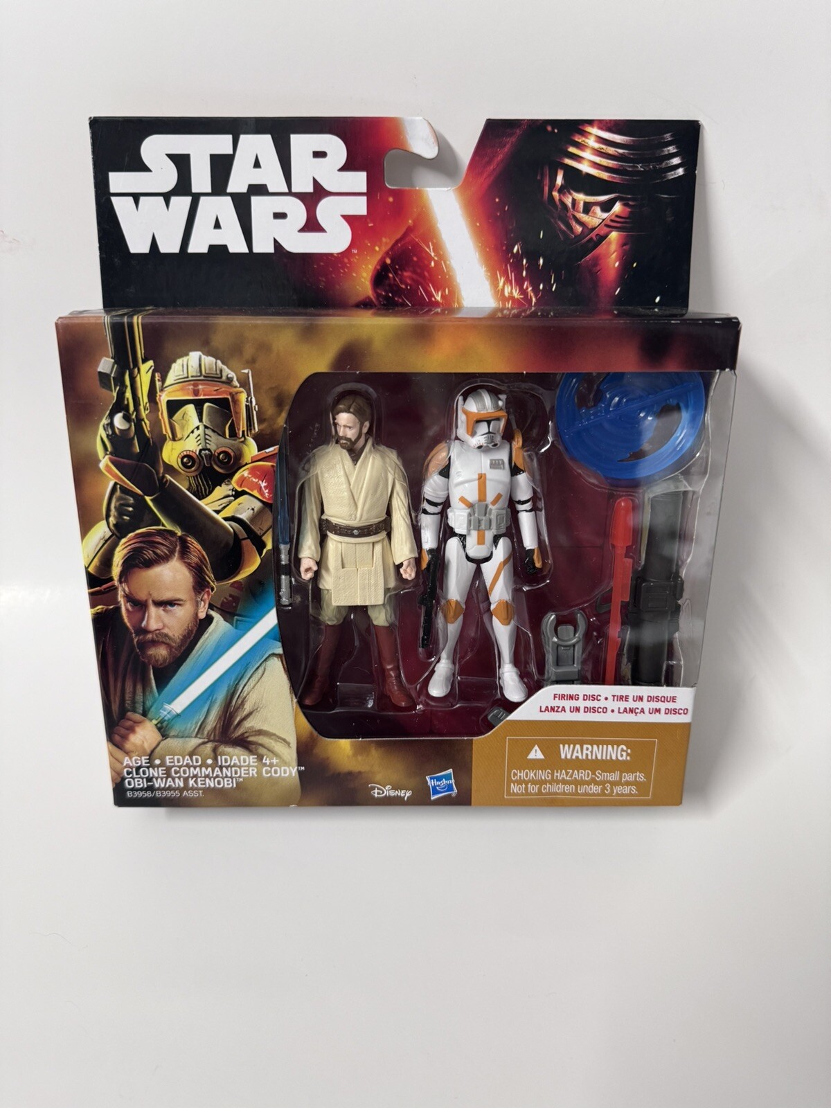 Star Wars Hasbro Clone Commander Cody and Obi-Wan Kenobi 4-Inch Action Figures 2015 NEW