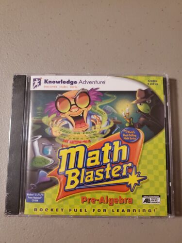 NEW! Sealed Math Blaster CD-ROM Educational Game  Pre-Algebra Windows 98/95  PC  - Picture 1 of 2