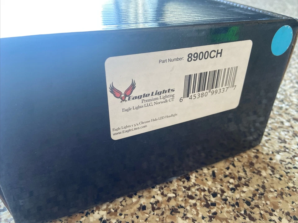 Eagle Lights 5 3/4 英寸镀铬 LED 车头灯带光环 Harley Davidson Sportster Dyna — 第 3/3 张图片