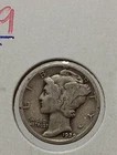 👉1929  MERCURY DIME Average Circulated Condion  M/30