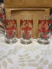 3-VINTAGE VALENTINO'S PIZZA COCA COLA GLASS'S HOLIDAY