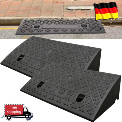 1/2 STK Bordsteinrampe Plastik Rampe Schwellenrampe Auffahrrampe Auffahrhilfe DE