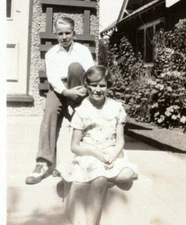 Vintage PhotoPretty Young Girl and Brother 1930s