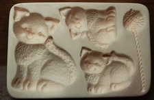 AMACO - Push Mold Cat Kittens and Yarn for FIMO and Other Polymer Clays
