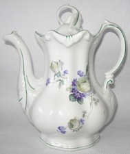 Große C.T. (Carl Tielsch) Altwasser Porzellan Kaffeekanne Handdekoriert mit blau