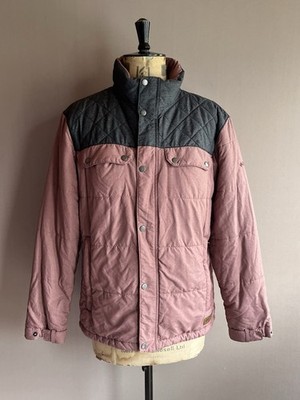 Columbia Daunenjacke Herren Größe L rosa grau gesteppt Nylon isoliert Puffer