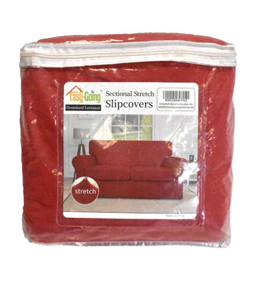 Easy Going Oversized 3 Pieces Stretch Fleece Soft Loveseat Couch Cover Red