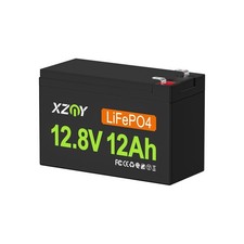 Compact 12V 12Ah Lithium Battery, Rechargeable 12V LiFePO4 Battery Built-in 2...