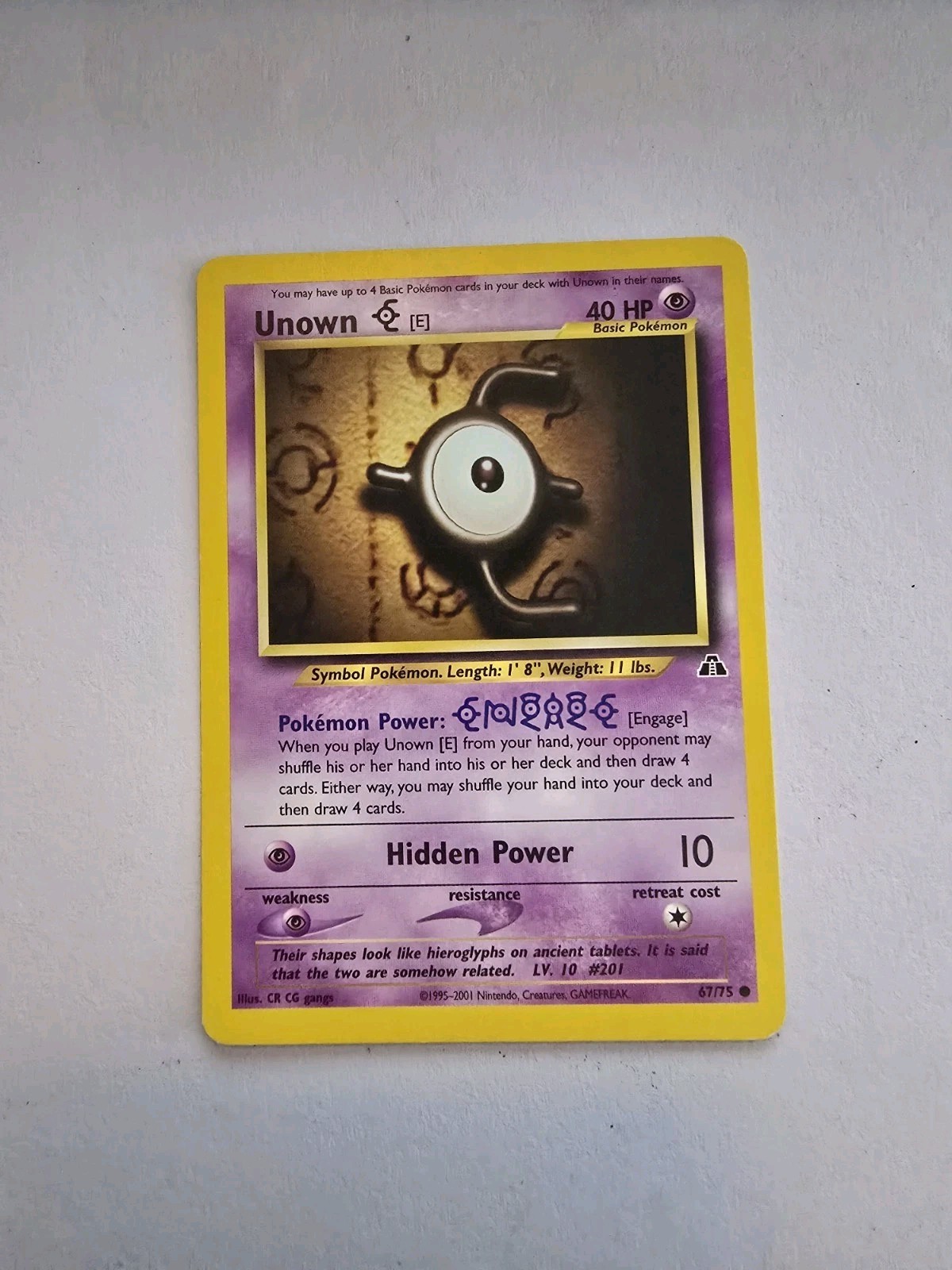 Pokemon Neo Discovery Unown E Common 67/75 NM