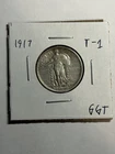 1917-P Type-1 Standing Liberty Silver Quarter AU Tough Variety