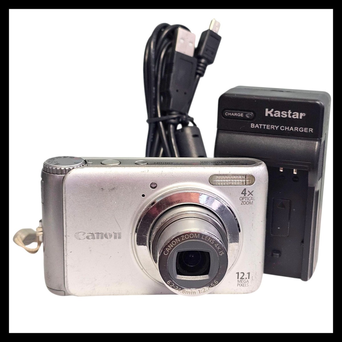 Canon PowerShot A3100 IS 12.1MP Digital Camera Silver Battery