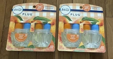Lot Set of 2 Febreze GEORGIA PEACH ORCHARD Plug In Oil Refills Air Freshener 4